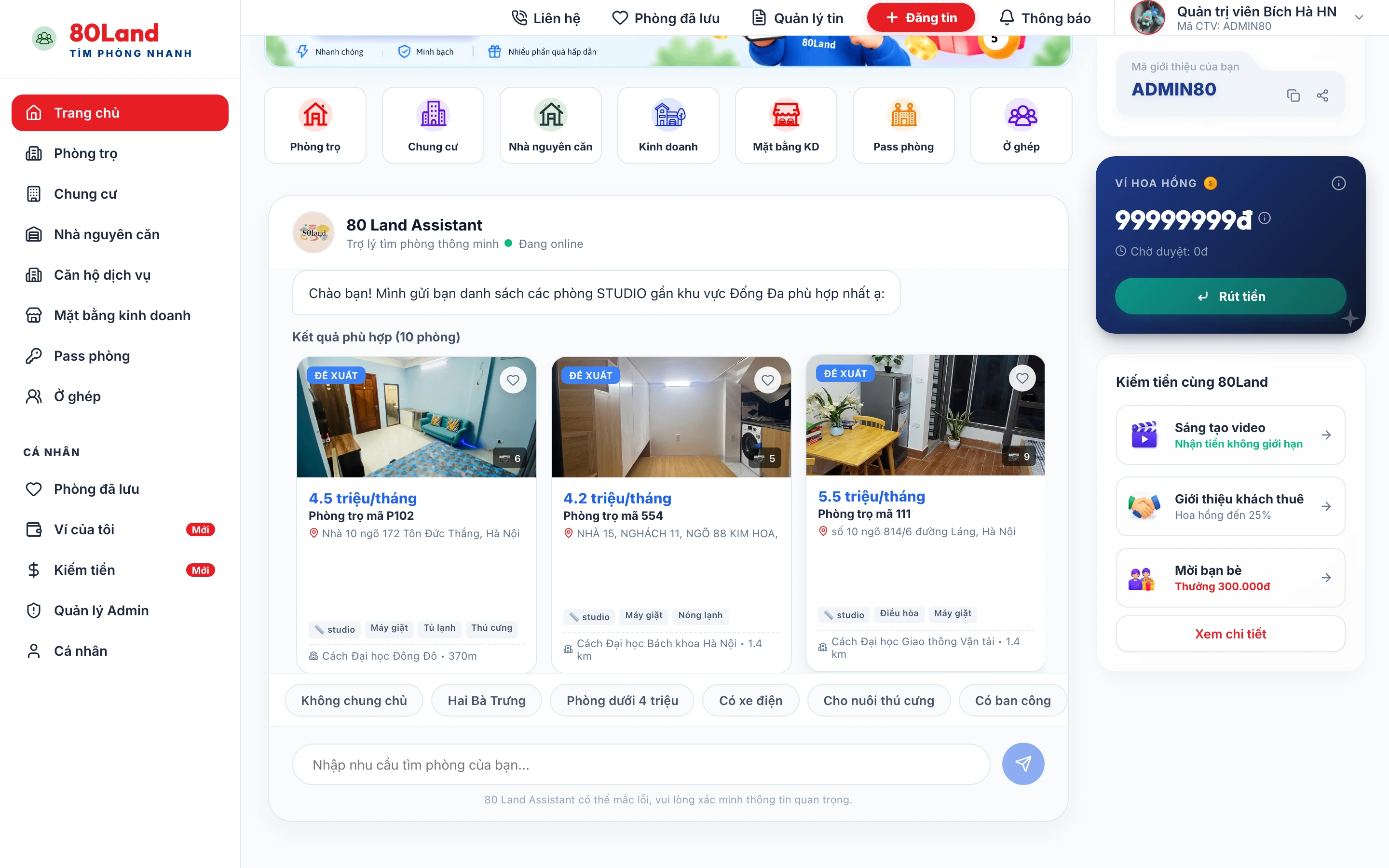 80Land — Smart Rental Platform & AI Bot Automation